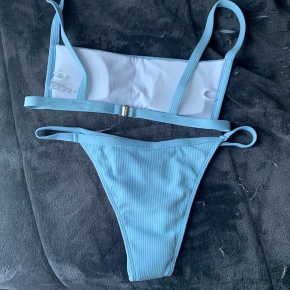 👙New! “IVY” Light Blue Ribbed Bikini Set - Picture 3 of 6
